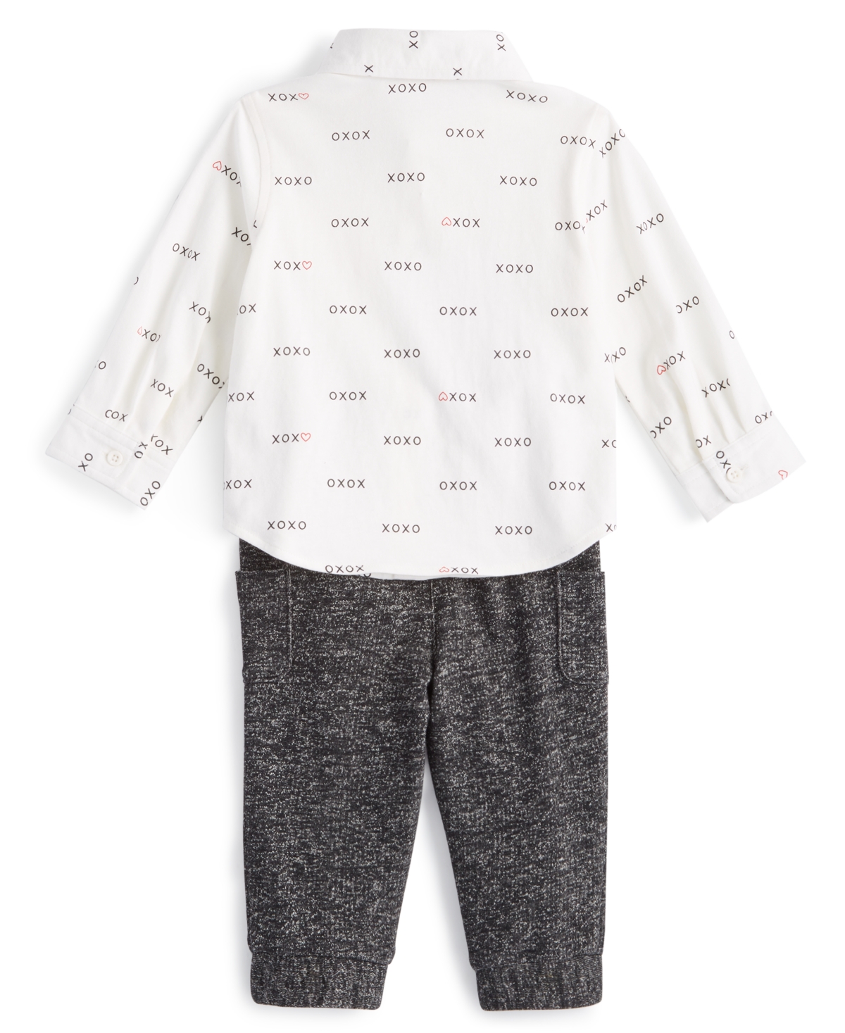 Shop First Impressions Baby Boys Xo Collared Shirt And Pants, 2 Piece Set, Created For Macy's In Angel White