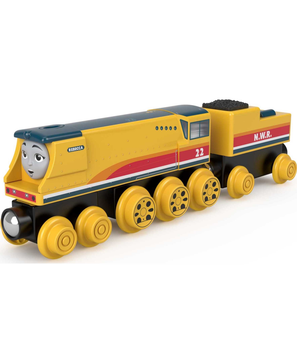 Fisher Price Thomas and Friends Wooden Railway, Rebecca Engine and Coal-Car - Multi-Color