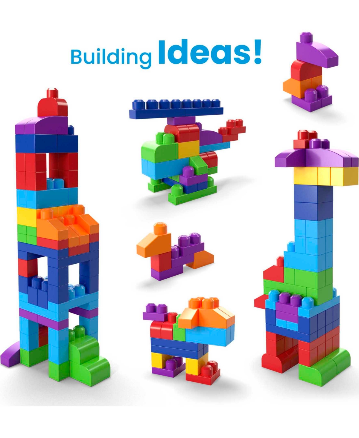Mega Bloks 80-piece Big Building Bag Blocks For Toddlers 1-3, Blue In Assorted