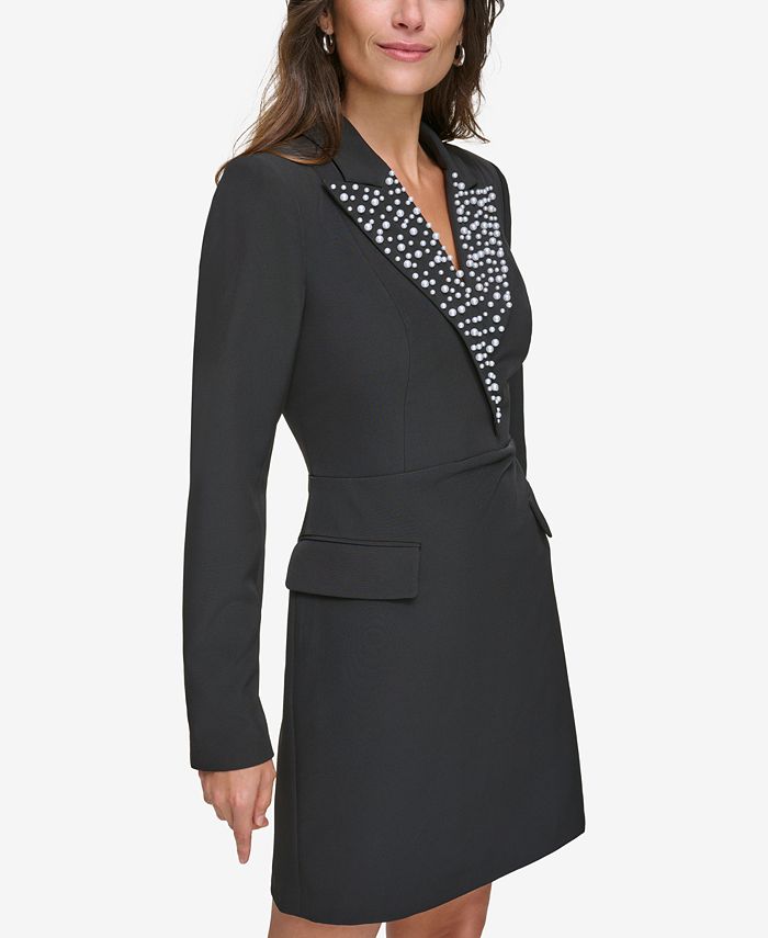 Karl Lagerfeld Paris Women's Studded Zipper Hi-Low Skirt - Contemporary Mid-High Style
