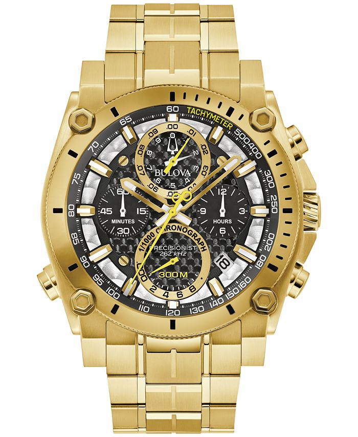 Bulova men's 47mm precisionist outlet stainless steel chronograph watch