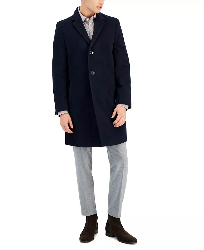 Men's Barge Classic Fit Wool/Cashmere Blend Solid Overcoat - thumbnail 5