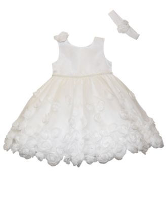 Macy's baby girl white dress on sale