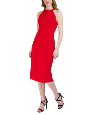 Halter-Neck Sleeveless Sheath Dress