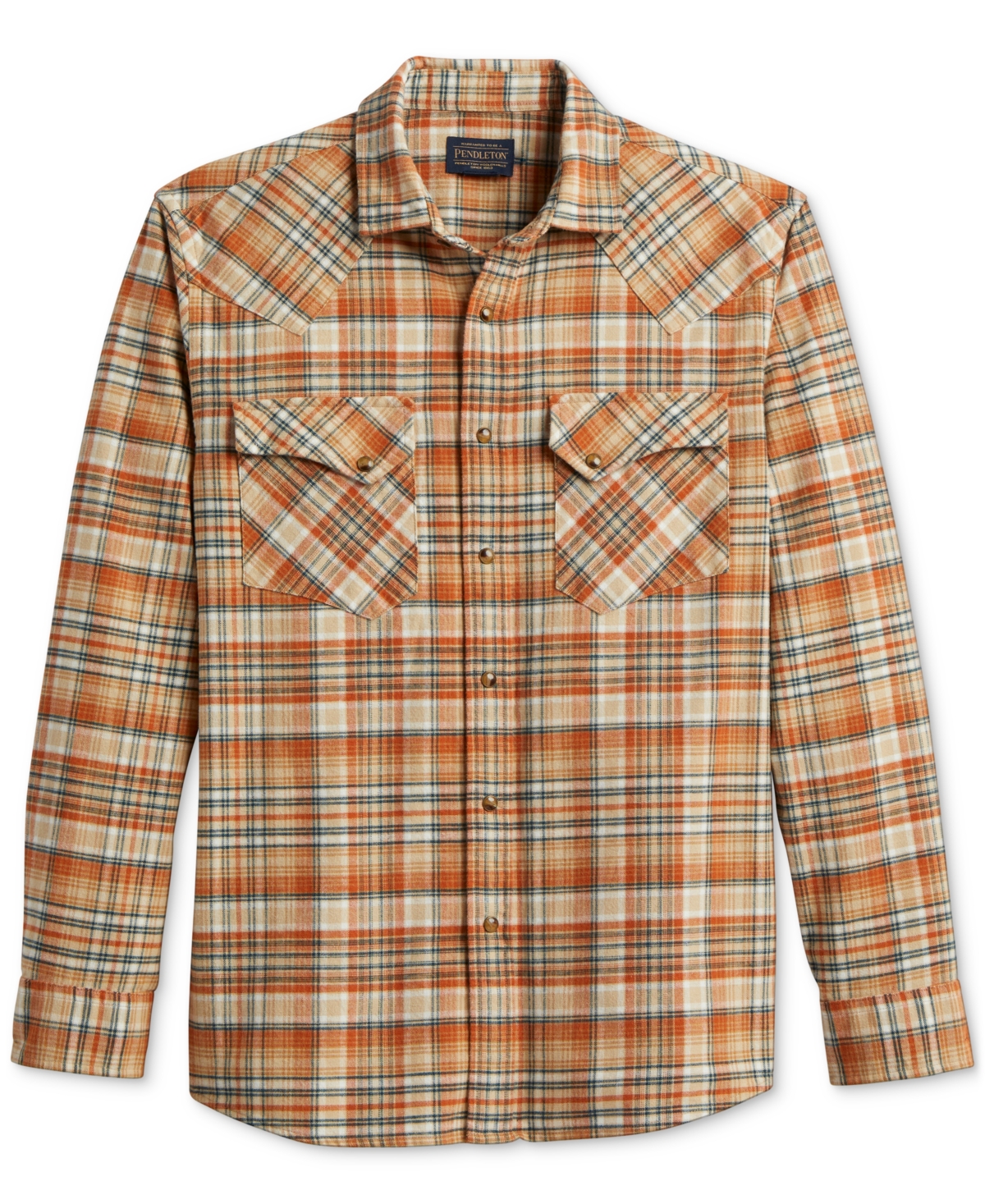 Men's Wyatt Plaid Button-Down Western Shirt - Tan/brown/rust Plaid