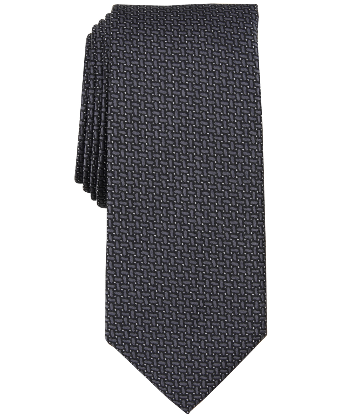 Alfani Men's Edson Mini-link Tie, Created For Macy's In Black