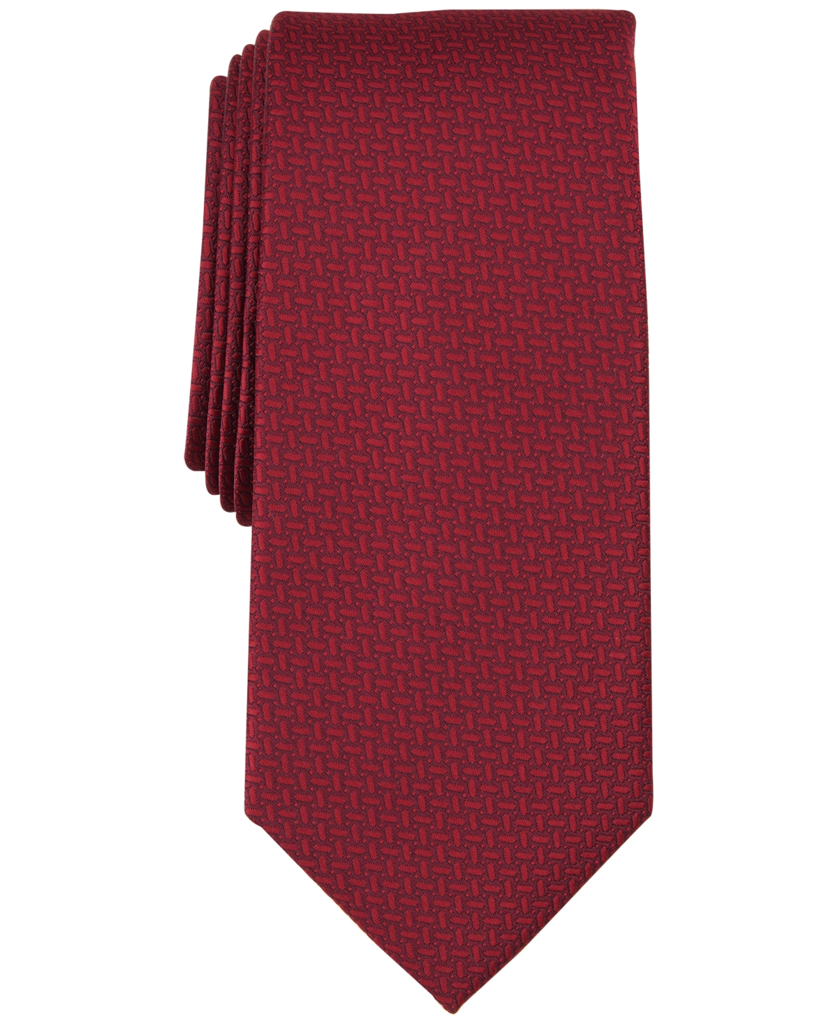 Alfani Men's Edson Mini-link Tie, Created For Macy's In Burgundy