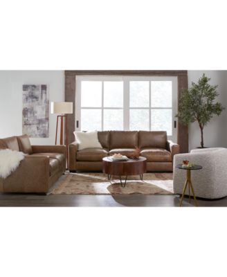 Furniture Dawkins Leather Sofa Collection Created For Macys In Stone