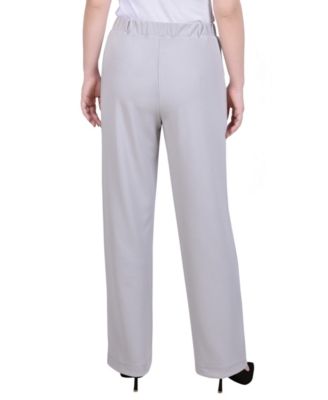 Petite Belted Scuba Crepe Pants