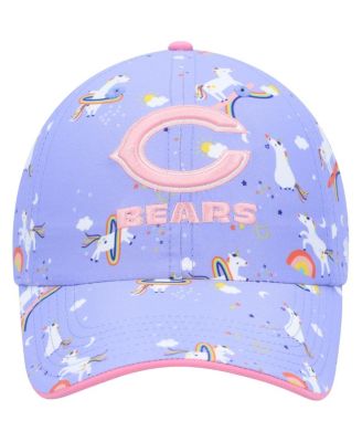 Girls Preschool Purple Chicago Bears Unicorn Clean Up Adjustable Hat