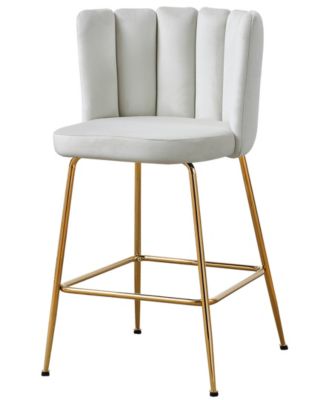 Elegante 37" Velvet Counter Height Stools, Set of 2