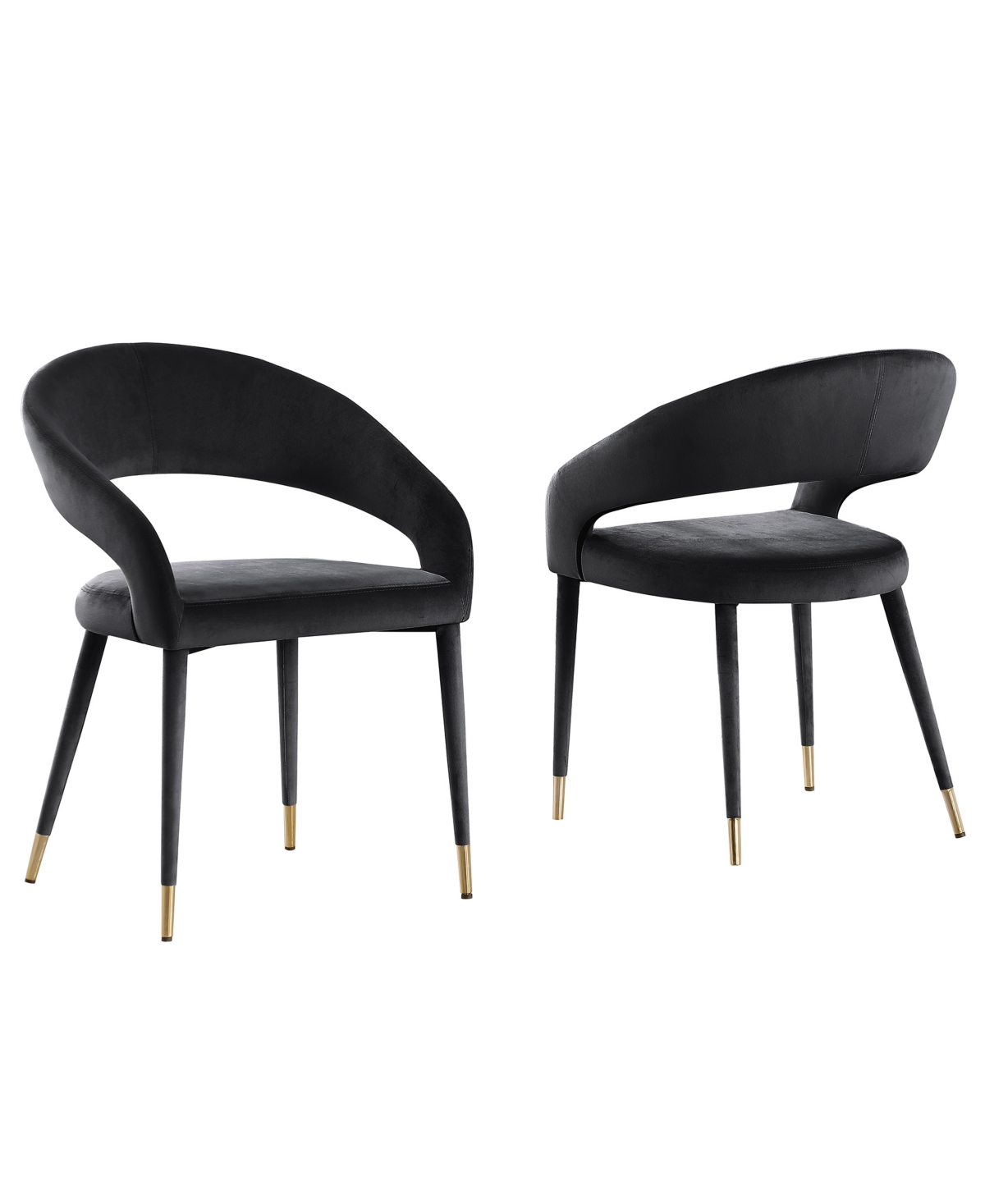 Best Master Furniture Jacques 32" Velvet Dining Chairs, Set Of 2 In Black