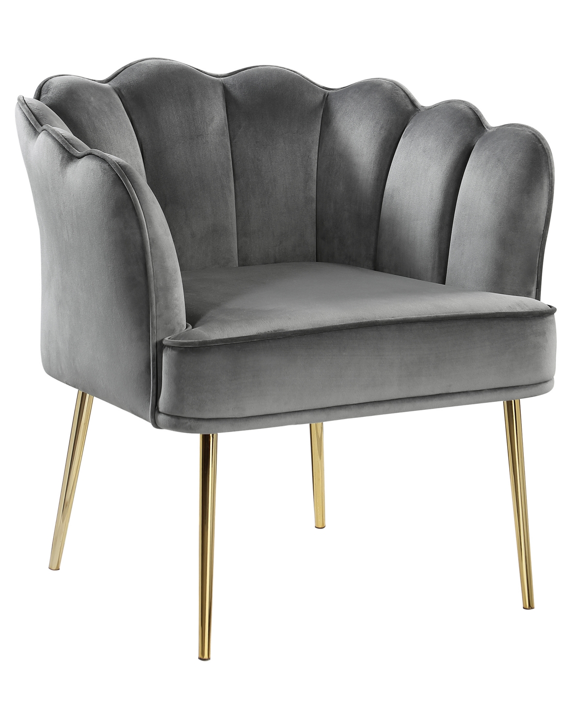 Best Master Furniture Jackie Velvet with Metal Legs Accent Chair