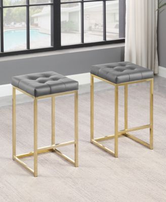 Jersey 27" Faux Leather Counter Height Stools, Set of 2