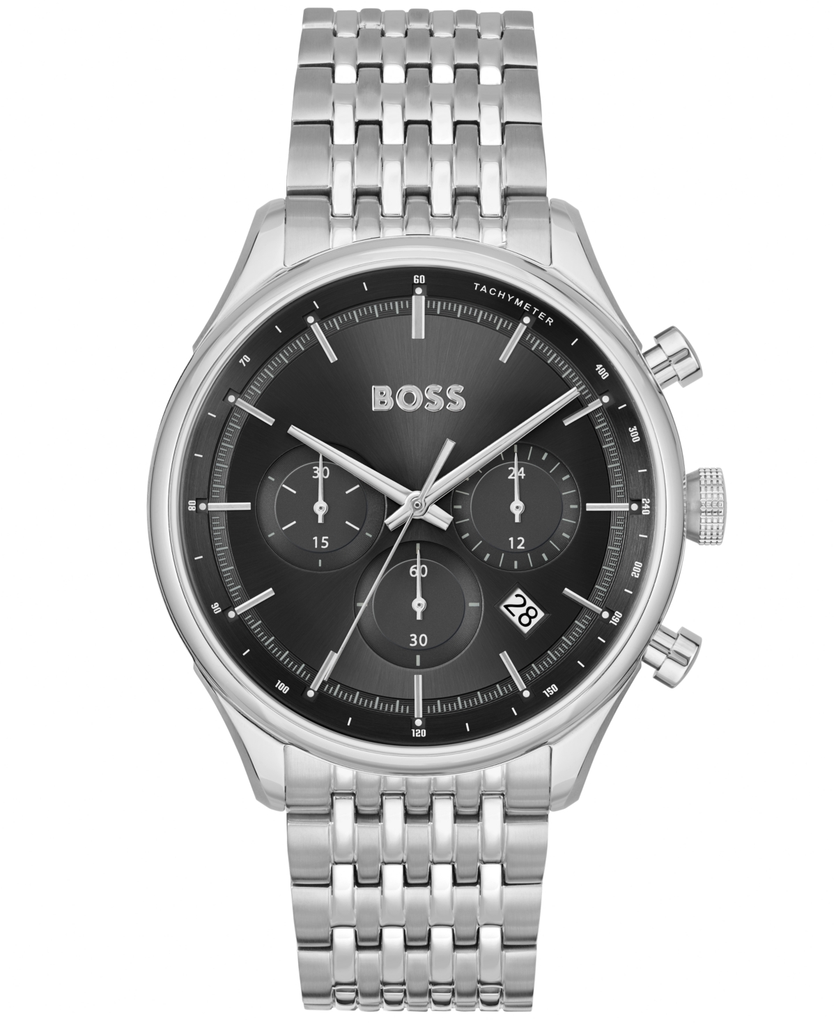 Shop Hugo Boss Men's Gregor Quartz Fashion Chronograph Stainless Steel Watch 45mm In Silver