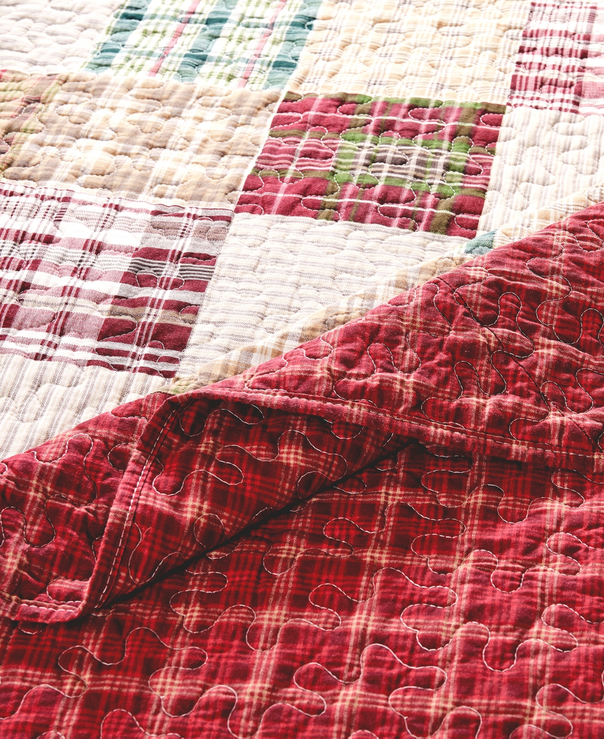 Shop Greenland Home Fashions Oxford 100% Cotton Reversible 3 Piece Quilt Set, Full/queen In Red