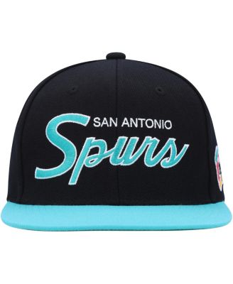 Men's Black San Antonio Spurs Hardwood Classics MVP Team Script 2.0 Snapback Hat