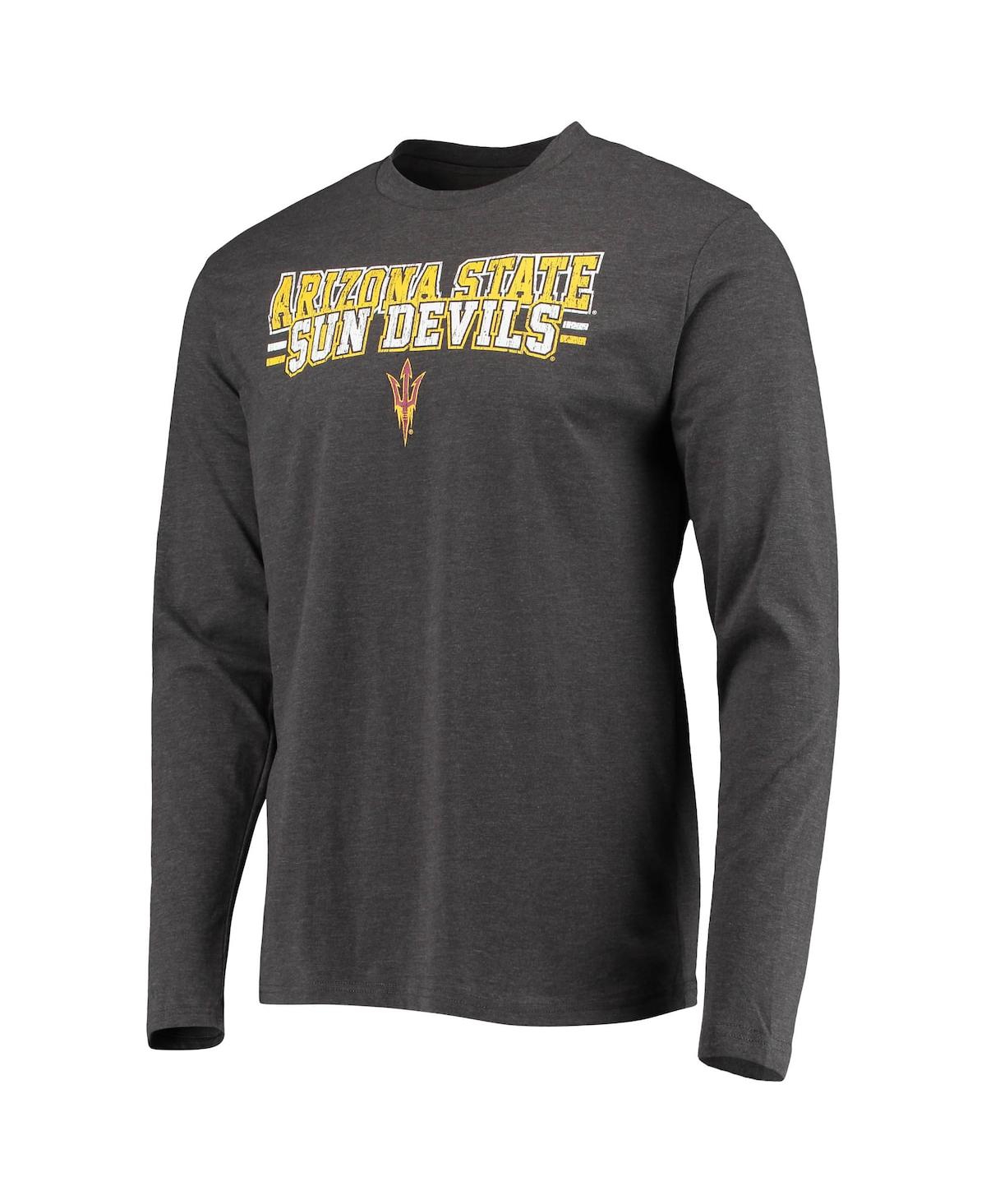 Concepts Sport Maroon/heathered Charcoal Arizona State Sun Devils Meter Long Sleeve T-shirt & Pants In Maroon,heather Charcoal
