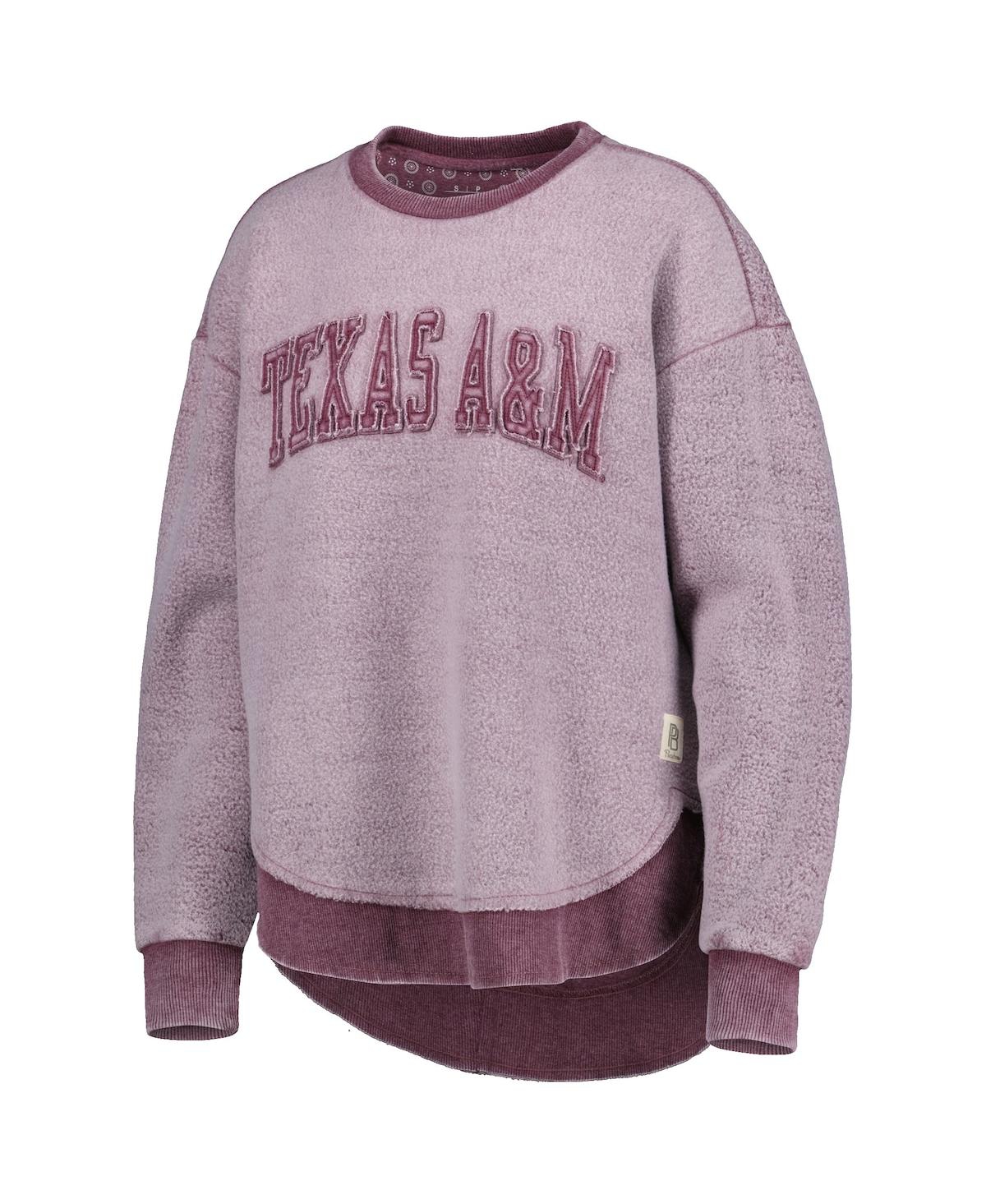 PRESSBOX WOMEN'S PRESSBOX MAROON TEXAS A&M AGGIES PONCHOVILLE PULLOVER SWEATSHIRT 
