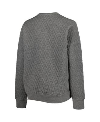 Women's Heather Charcoal Kentucky Wildcats Moose Quilted Pullover Sweatshirt