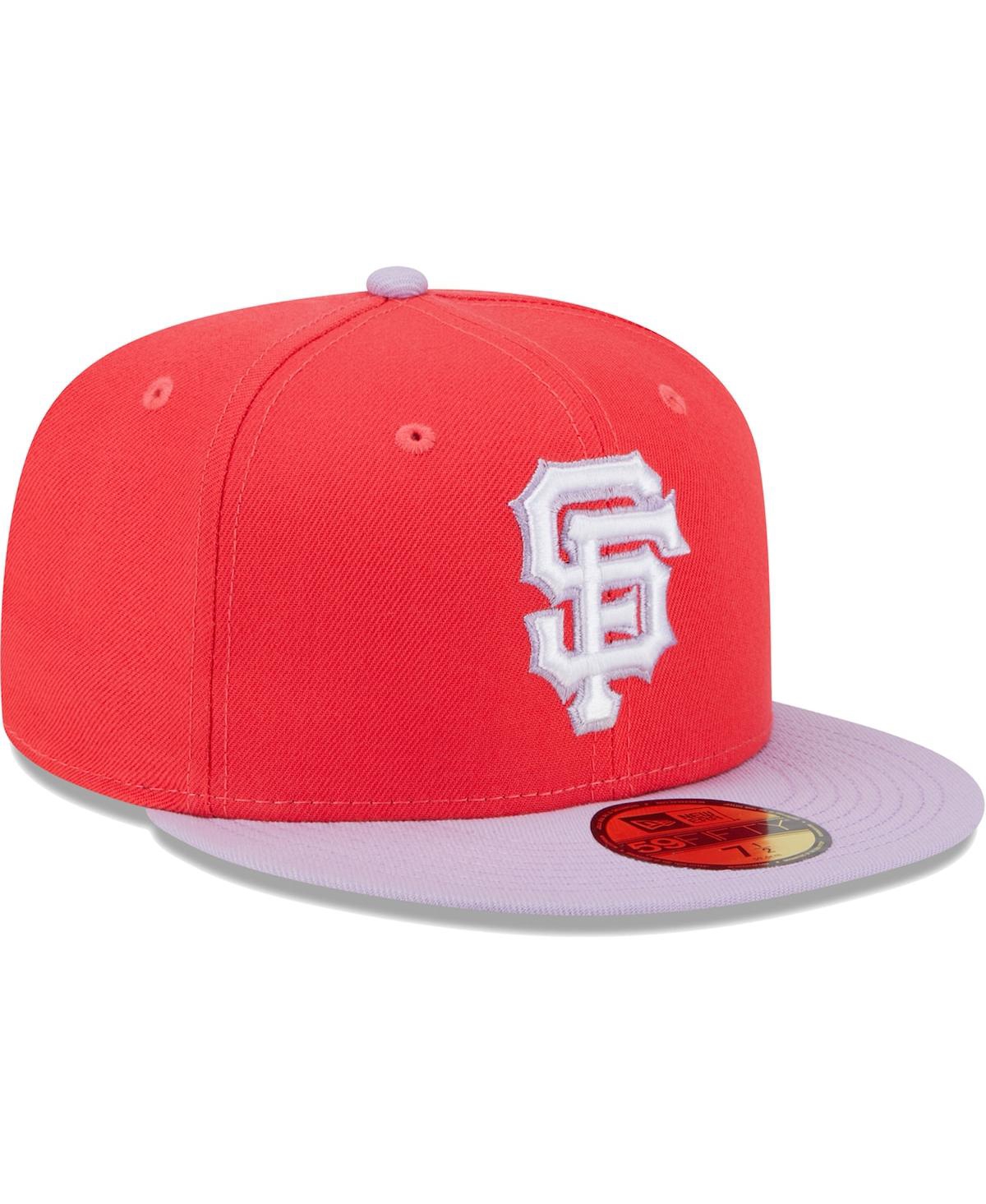 Shop New Era Men's  Red, Lavender San Francisco Giants Spring Color Two-tone 59fifty Fitted Hat In Red,lavender