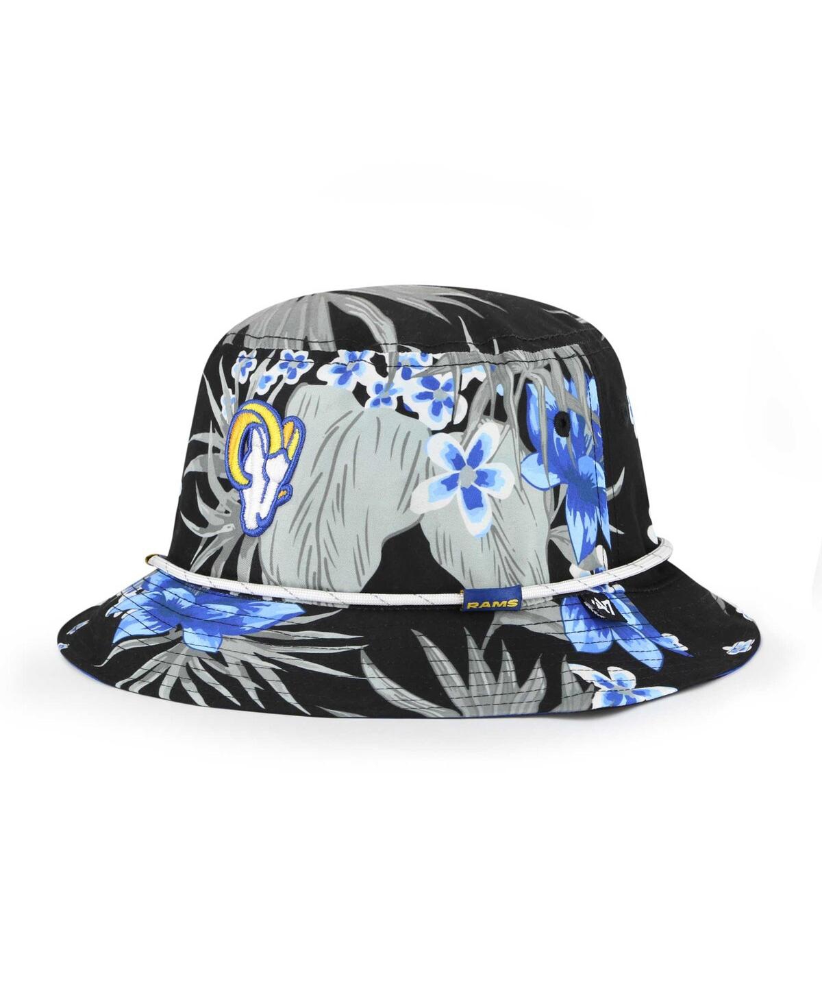 Shop 47 Brand Men's ' Black Los Angeles Rams Dark Tropic Bucket Hat