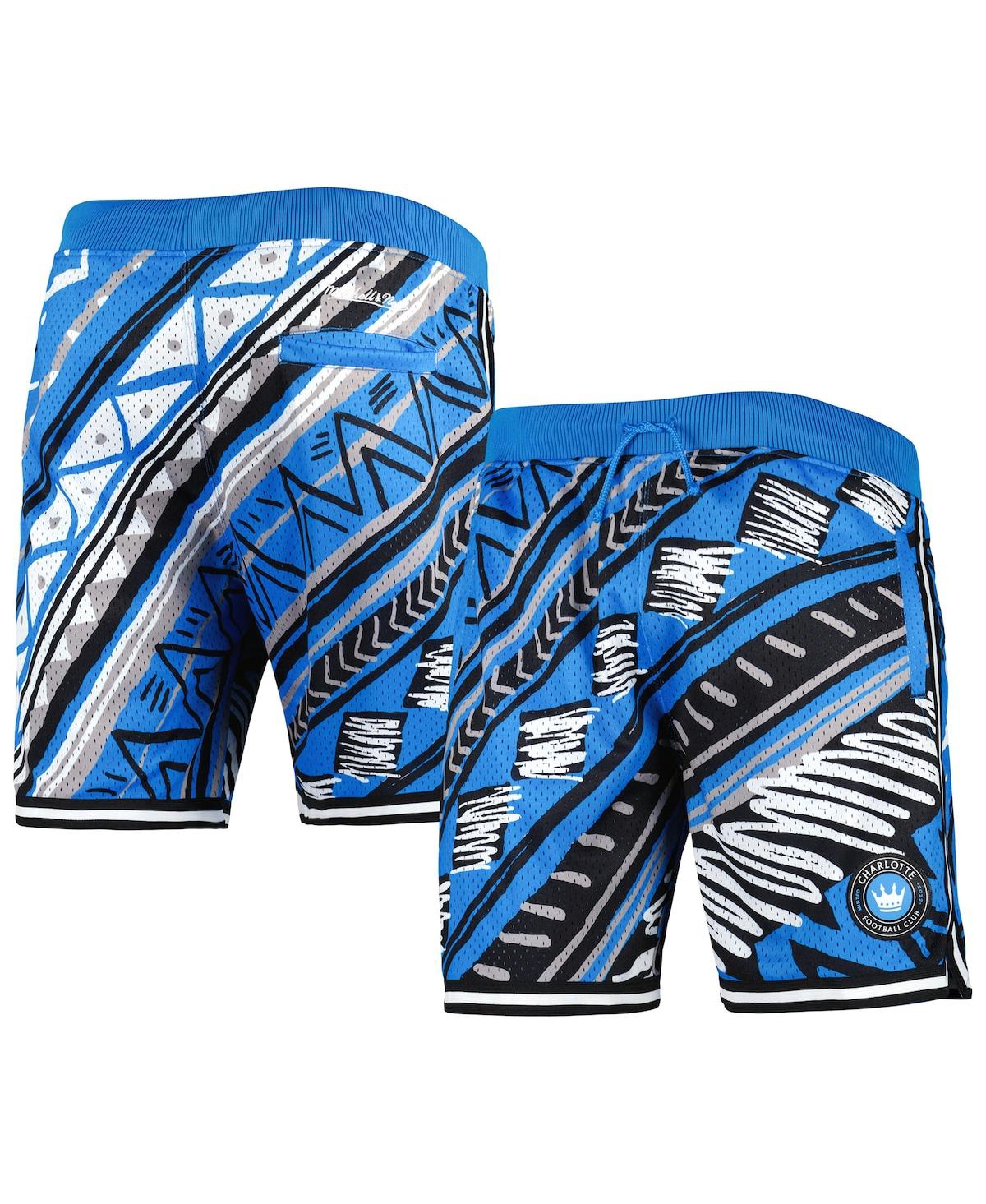 Shop Mitchell & Ness Men's  Blue Charlotte Fc Tribal Fashion Shorts