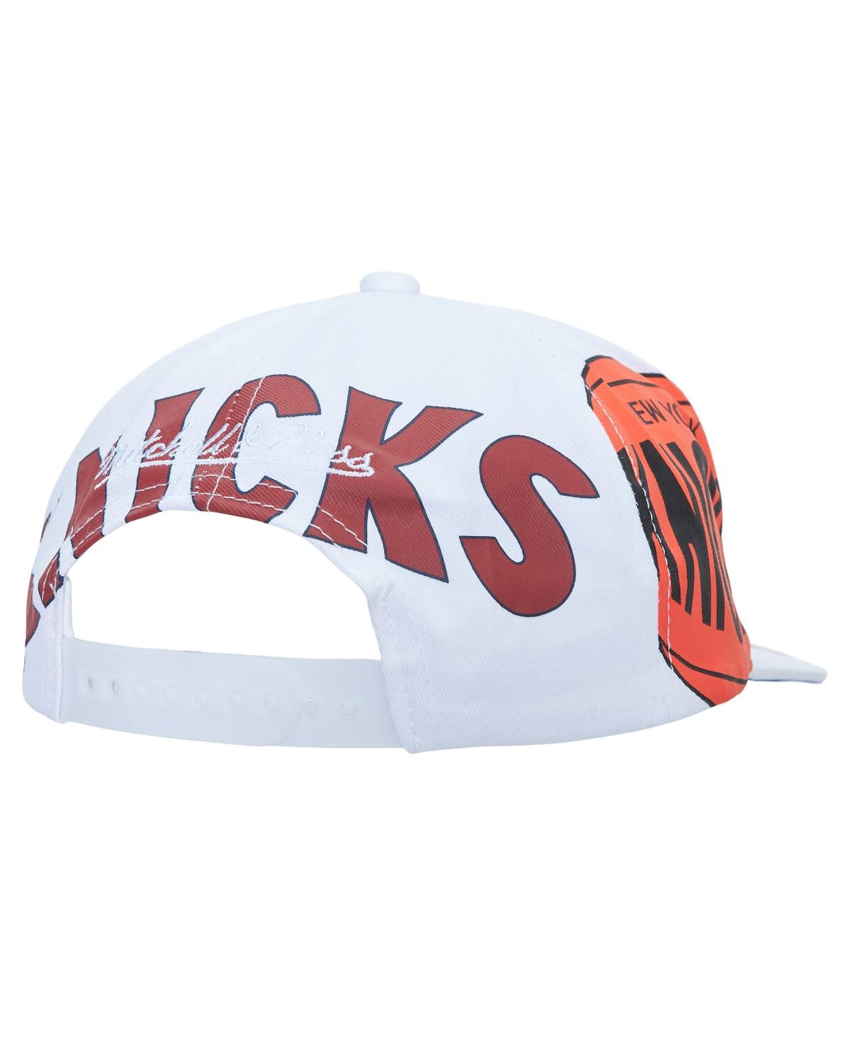 Shop Mitchell & Ness Men's  White New York Knicks Hardwood Classics In Your Face Deadstock Snapback Hat