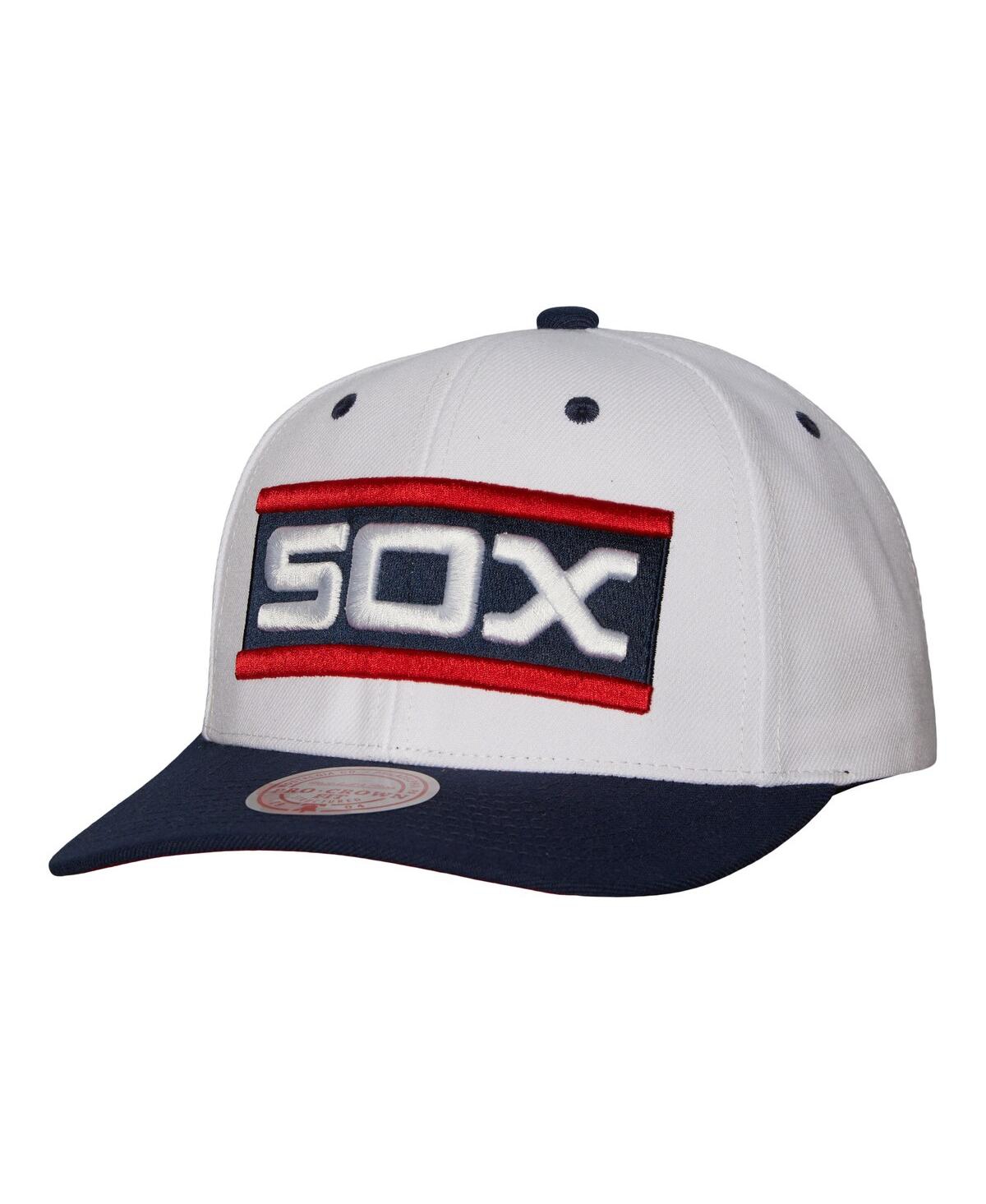 Mitchell & Ness Men's  White Chicago White Sox Cooperstown Collection Pro Crown Snapback Hat In White/black