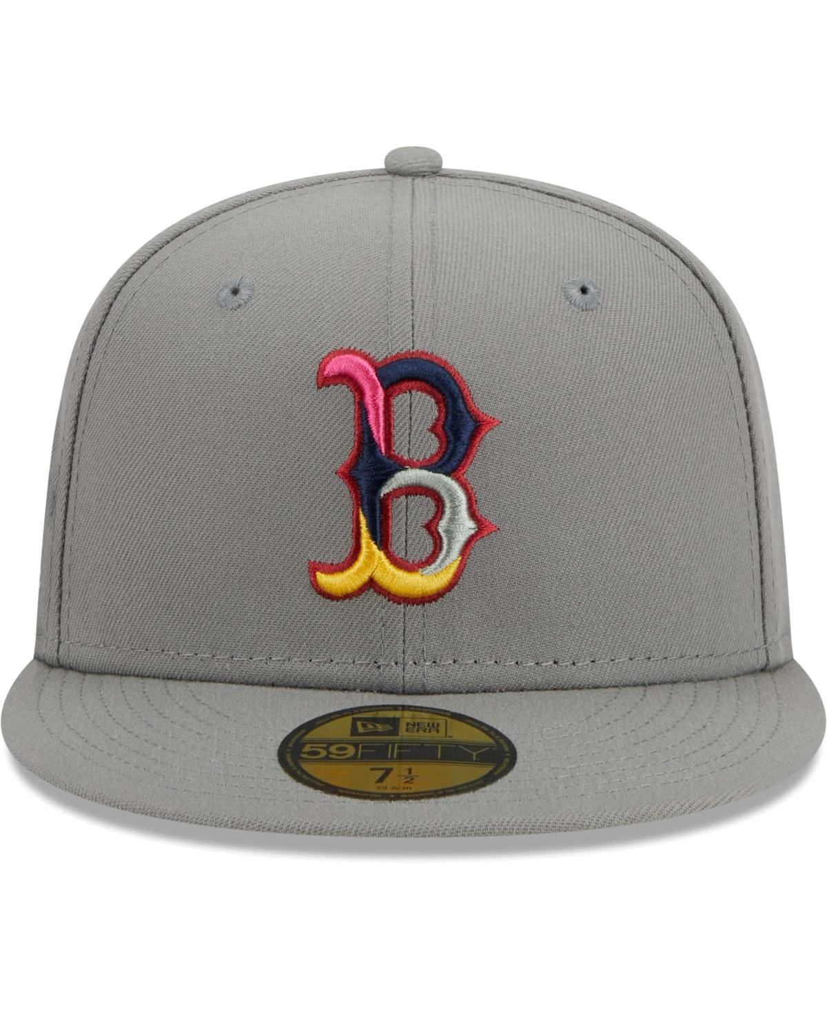 Shop New Era Men's  Gray Boston Red Sox Color Pack 59fifty Fitted Hat