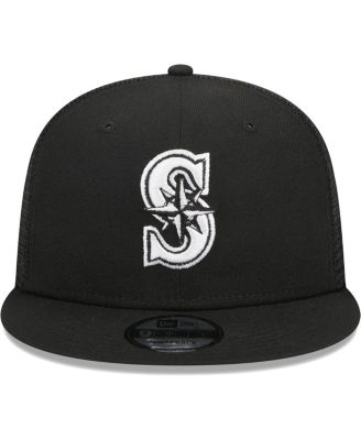 New Era Men's Black Seattle Mariners Trucker 9FIFTY Snapback Hat