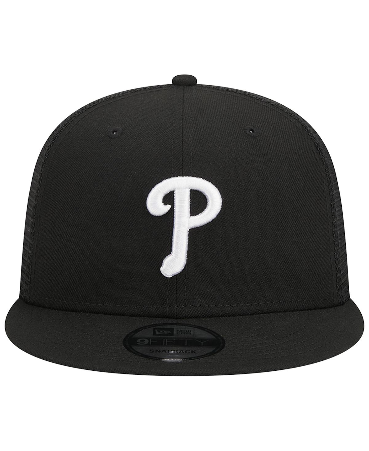New Era Men's Black Philadelphia Phillies Tone Foam Meshback Golfer Snapback Hat In Black