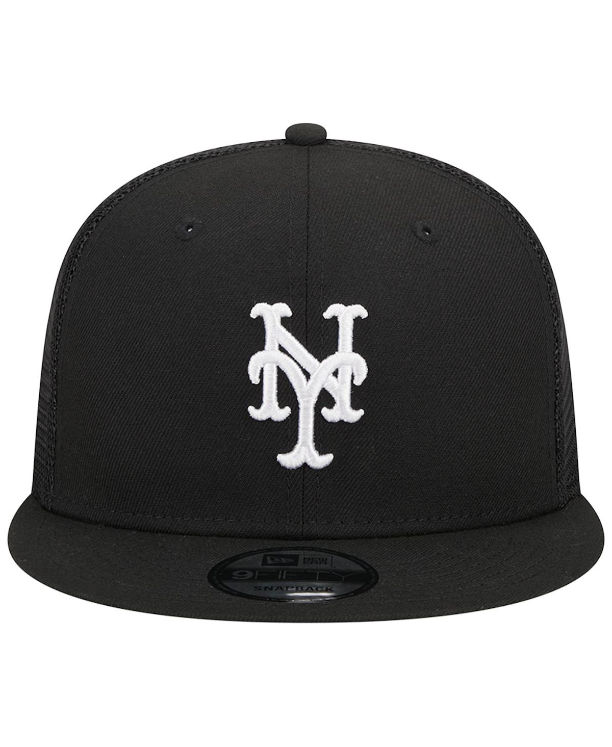 New Era Men's  Black New York Mets Trucker 9fifty Snapback Hat In Black