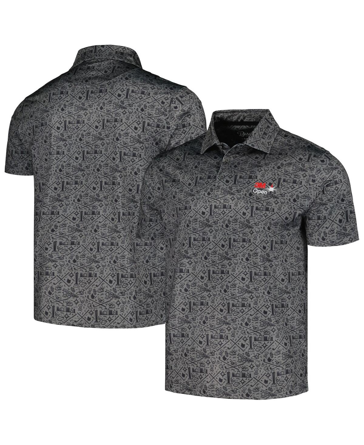 Shop Barstool Golf Men's  Black 3m Open Polo Shirt