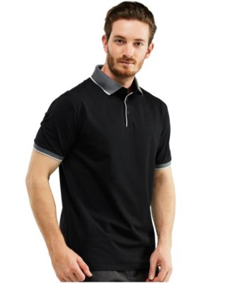 Men's Classic-Fit Cotton-Blend Pique Polo Shirt with Contrast Collar