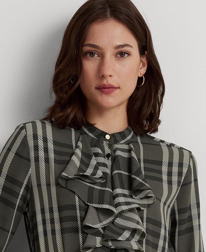 Lauren Ralph Lauren Women's Plaid RuffleTrim Shirtdress Macy's