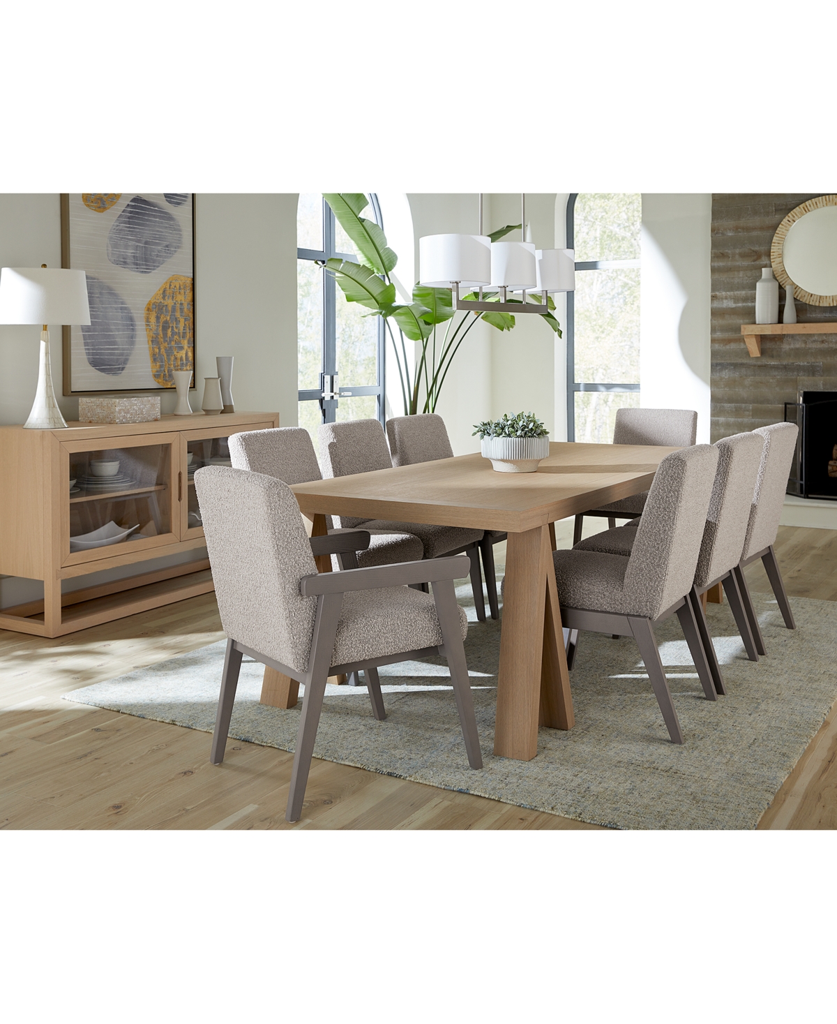 Closeout! Atwell 9pc Dining Set (Table + 6 Side Chairs + 2 Arm Chairs)