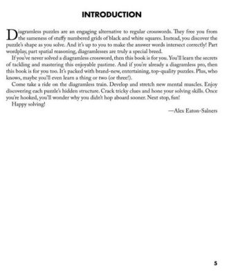 Barnes & Noble Puzzlewright Guide to Diagramless Crosswords- Over 50 puzzles with solving tips and extra hints for beginners by Alex Eaton-Salners