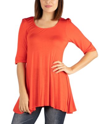 Women's Elbow Sleeve Swing Tunic Top