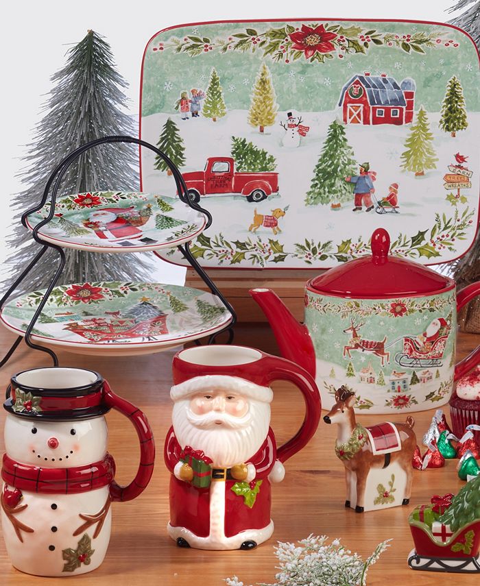 Certified International Joy of Christmas Teapot 40 oz Macy's