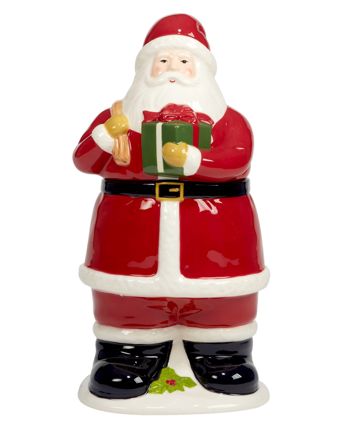 Shop Certified International Joy Of Christmas 3-d Santa Cookie Jar In Red