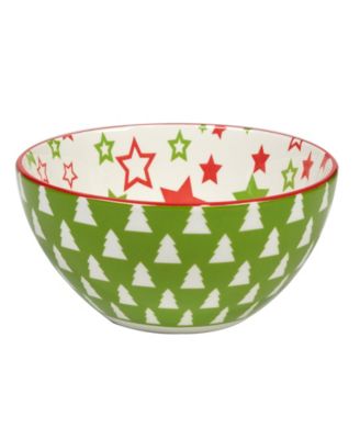 Holiday Fun 30 oz All Purpose Bowls Set of 6, Service for 6