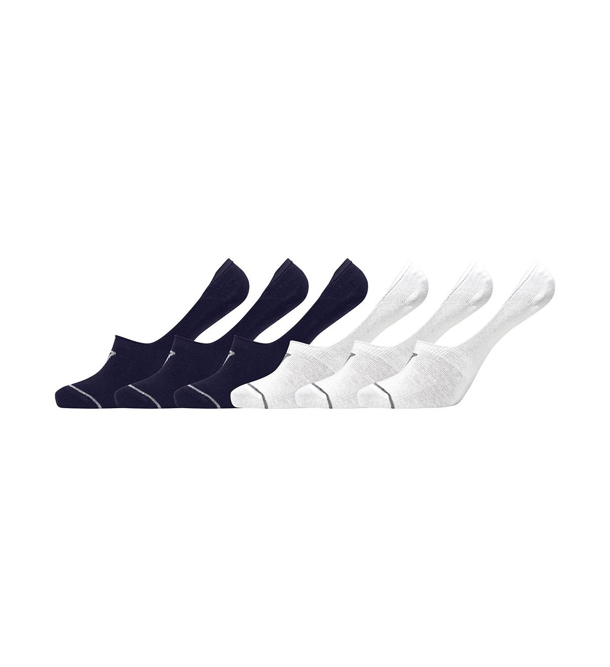Men's Athletic Footie Socks, Pack of 6 - Black, White
