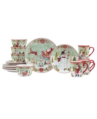 Certified International Joy of Christmas 16 piece Dinnerware Set