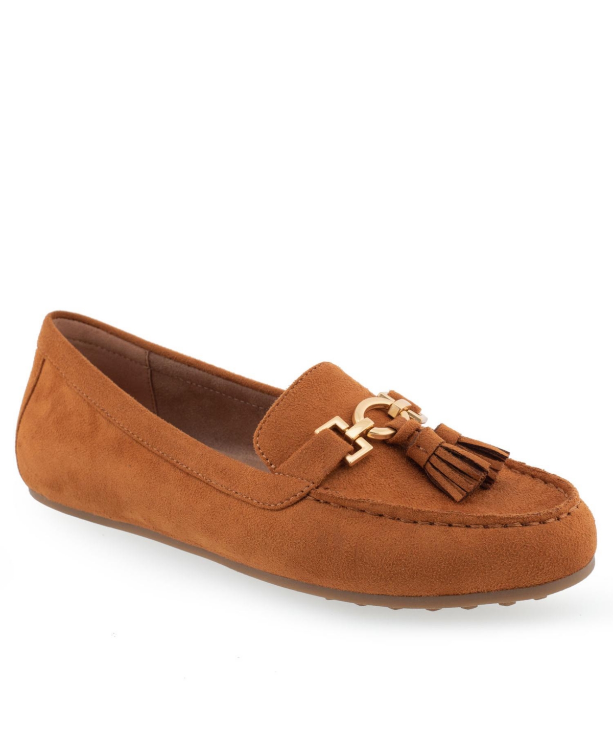 Shop Aerosoles Women's Deanna Driving Style Loafers In Tan Faux Suede