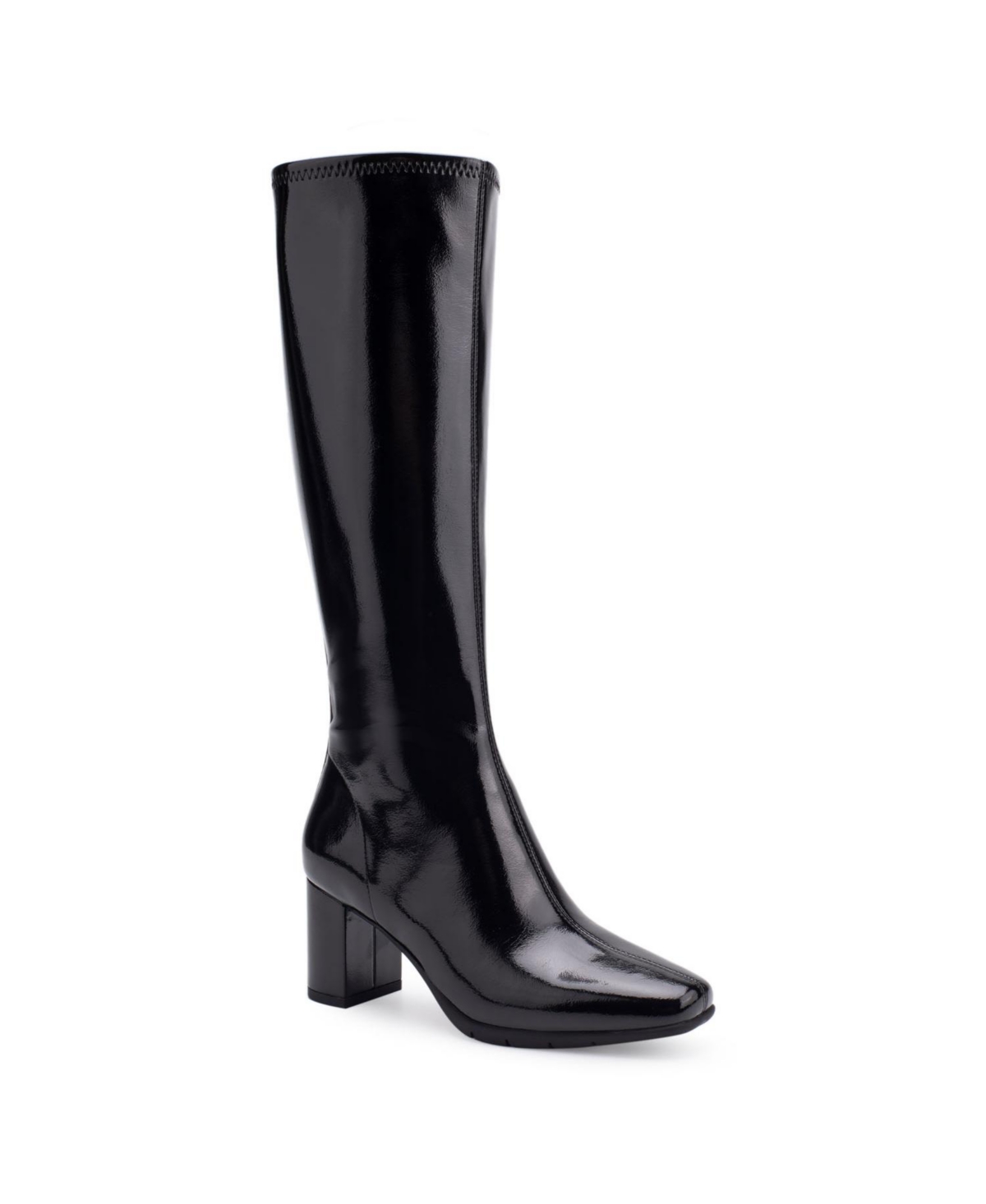 Shop Aerosoles Women's Micah Tall Boots In Black Patent Faux Leather