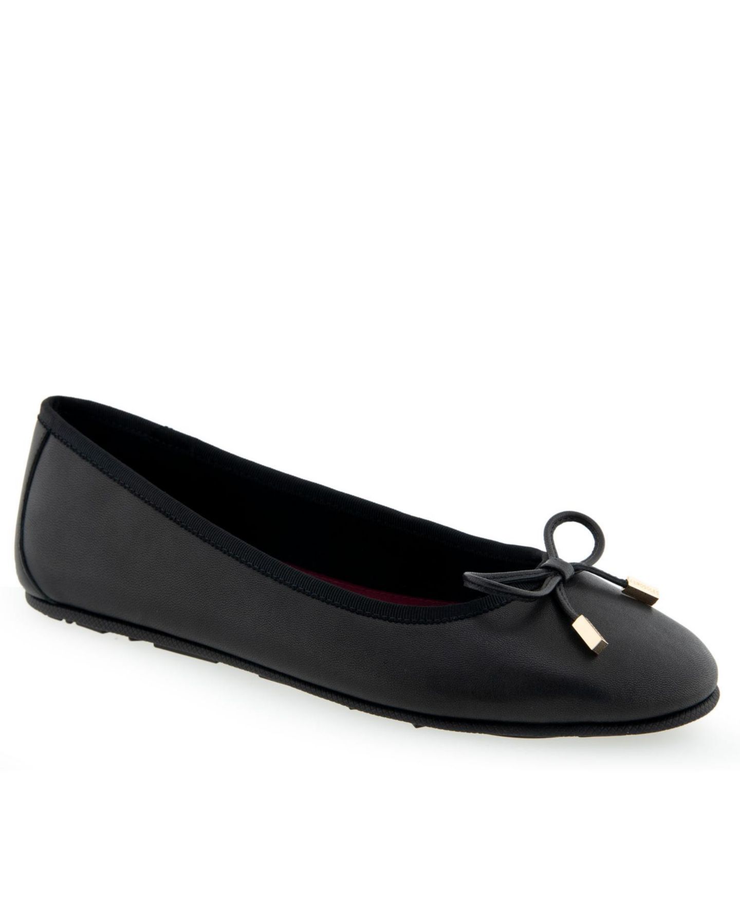 Женские балетки Aerosoles Pia Casual Ballet Wedge Flats, цвет: Чёрный кожаный — фото 1