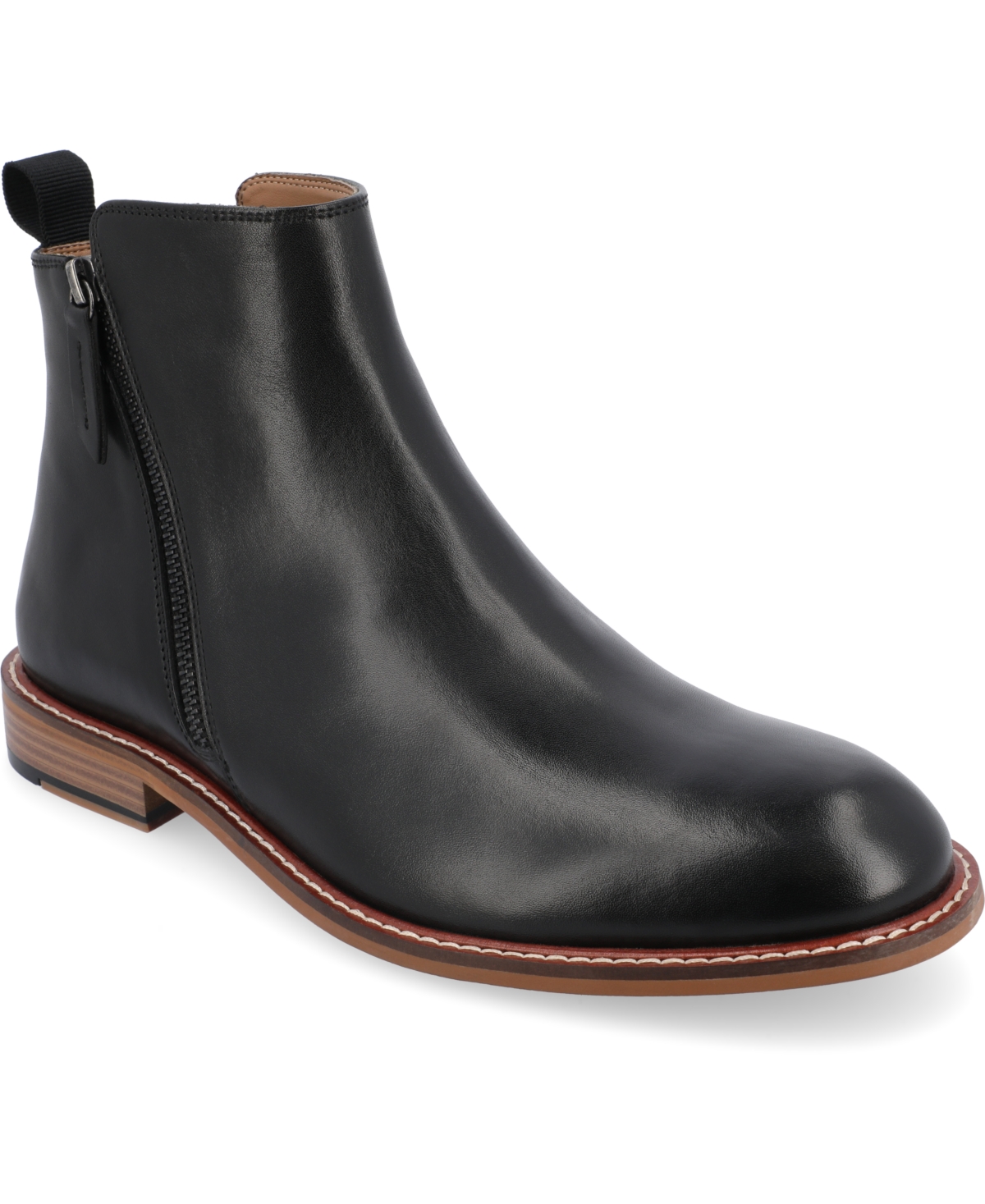 Shop Thomas & Vine Men's Rami Tru Comfort Foam Plain Toe Zip Boots In Black