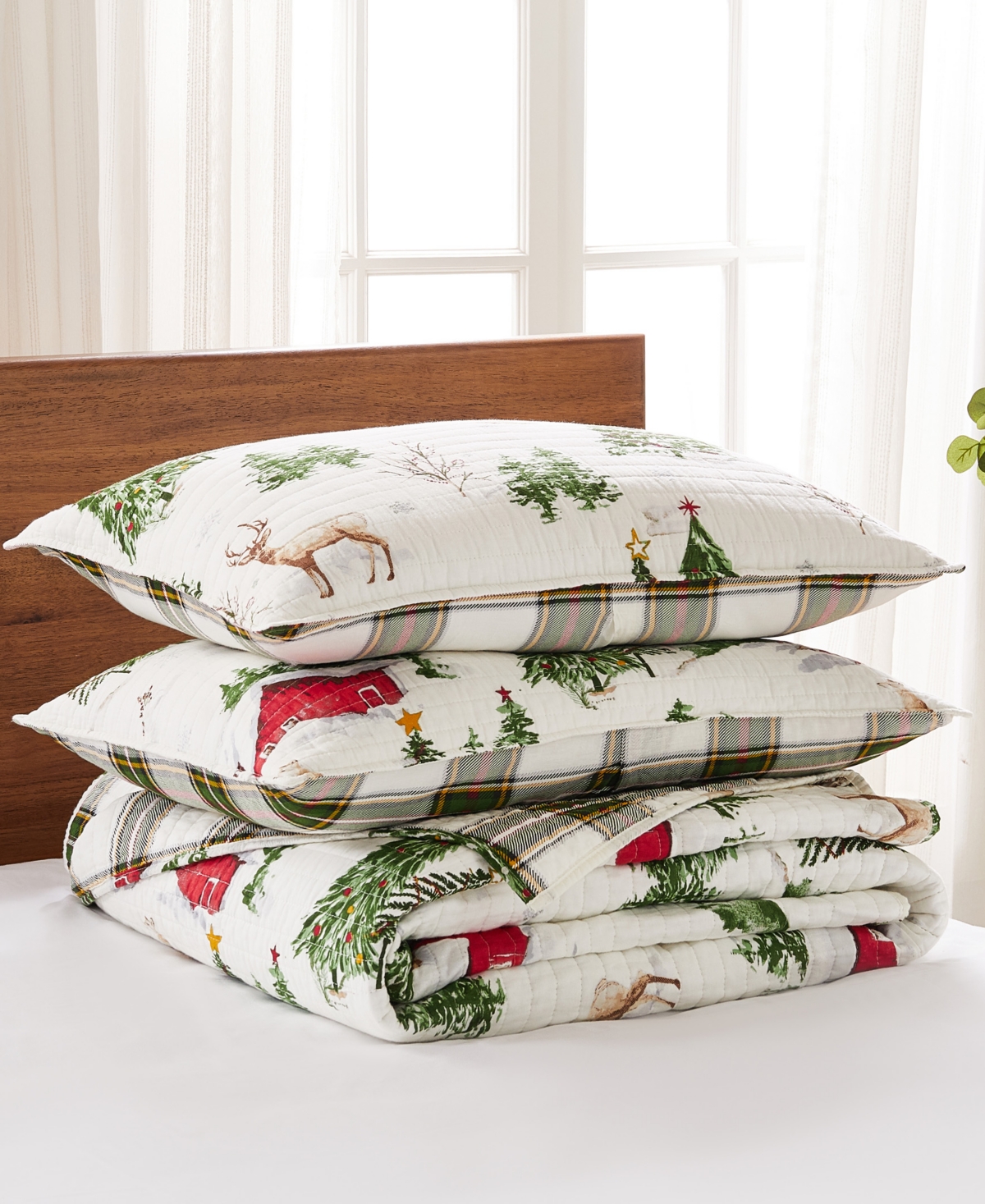Levtex Tatum Pines Holiday Reversible 3-pc. Quilt Set, Full/queen In Multi