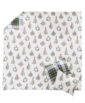 Festive Baubles Reversible 3-Pc. Quilt Set, Full/Queen